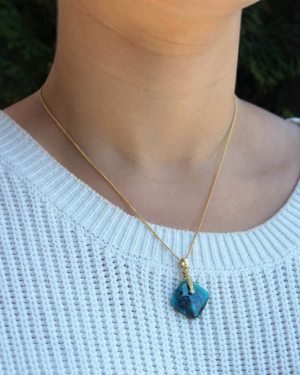 Chrysocolla Sticks and Stones Pendant