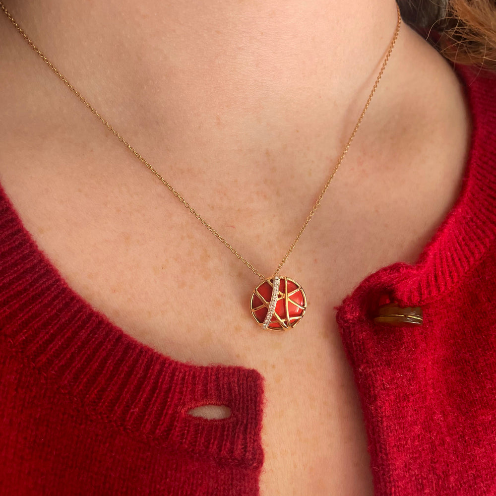 Coral Disc Pendant