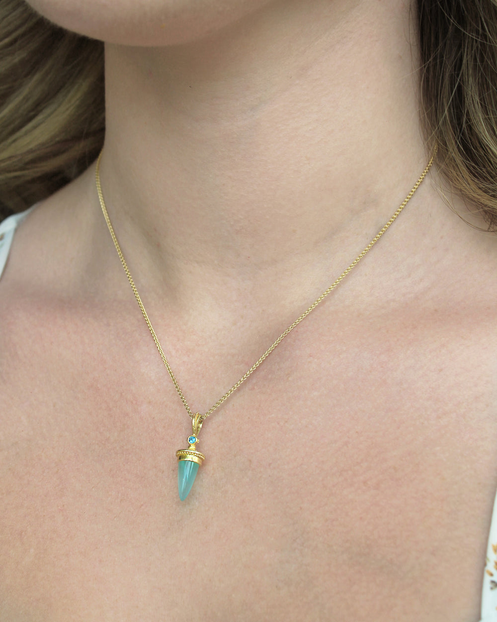 Chrysocolla bullet pendant