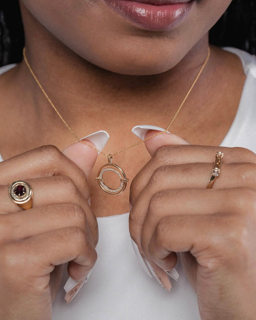 Gold Petite Pave Spinner