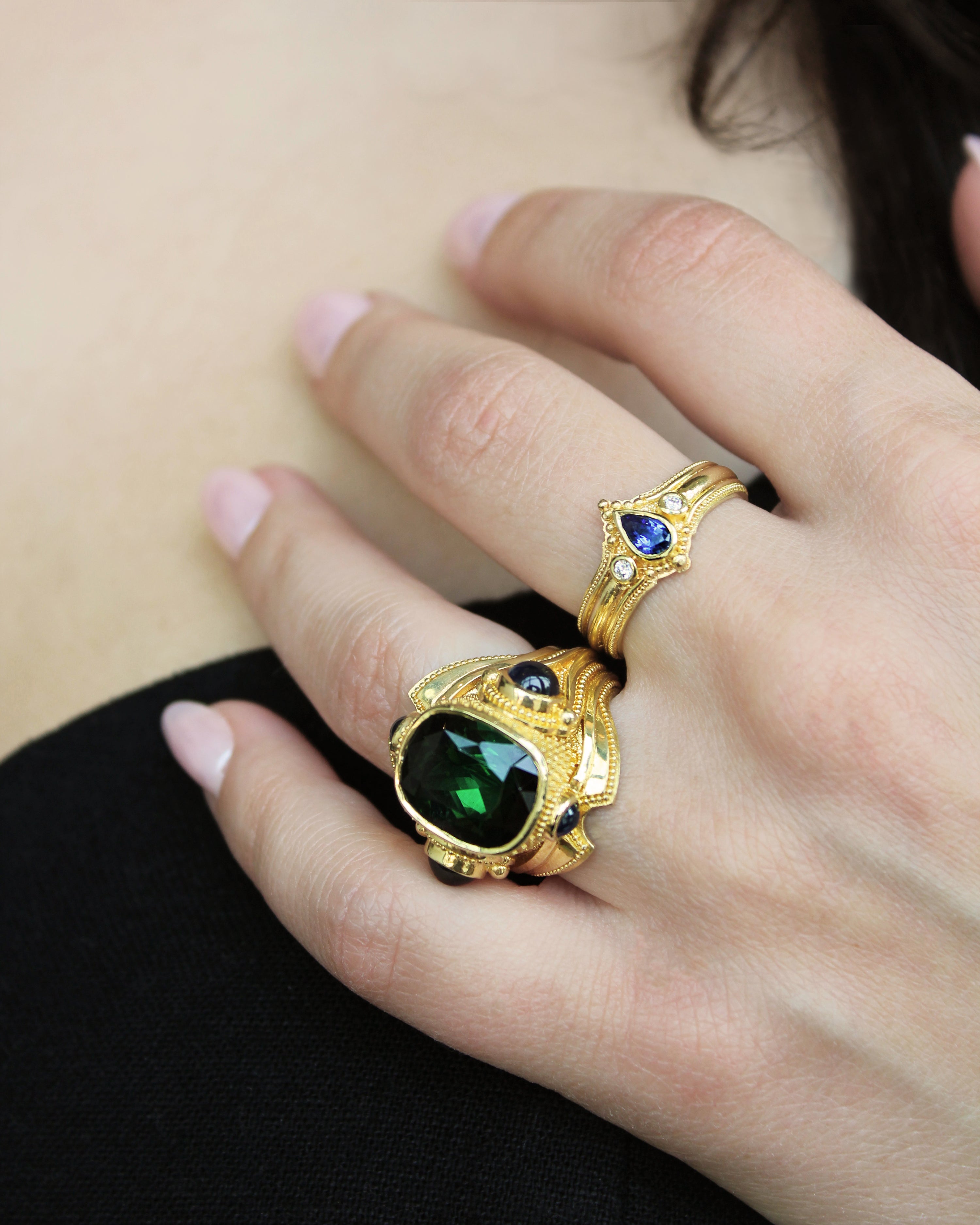 Pear Ceylon Sapphire Ring