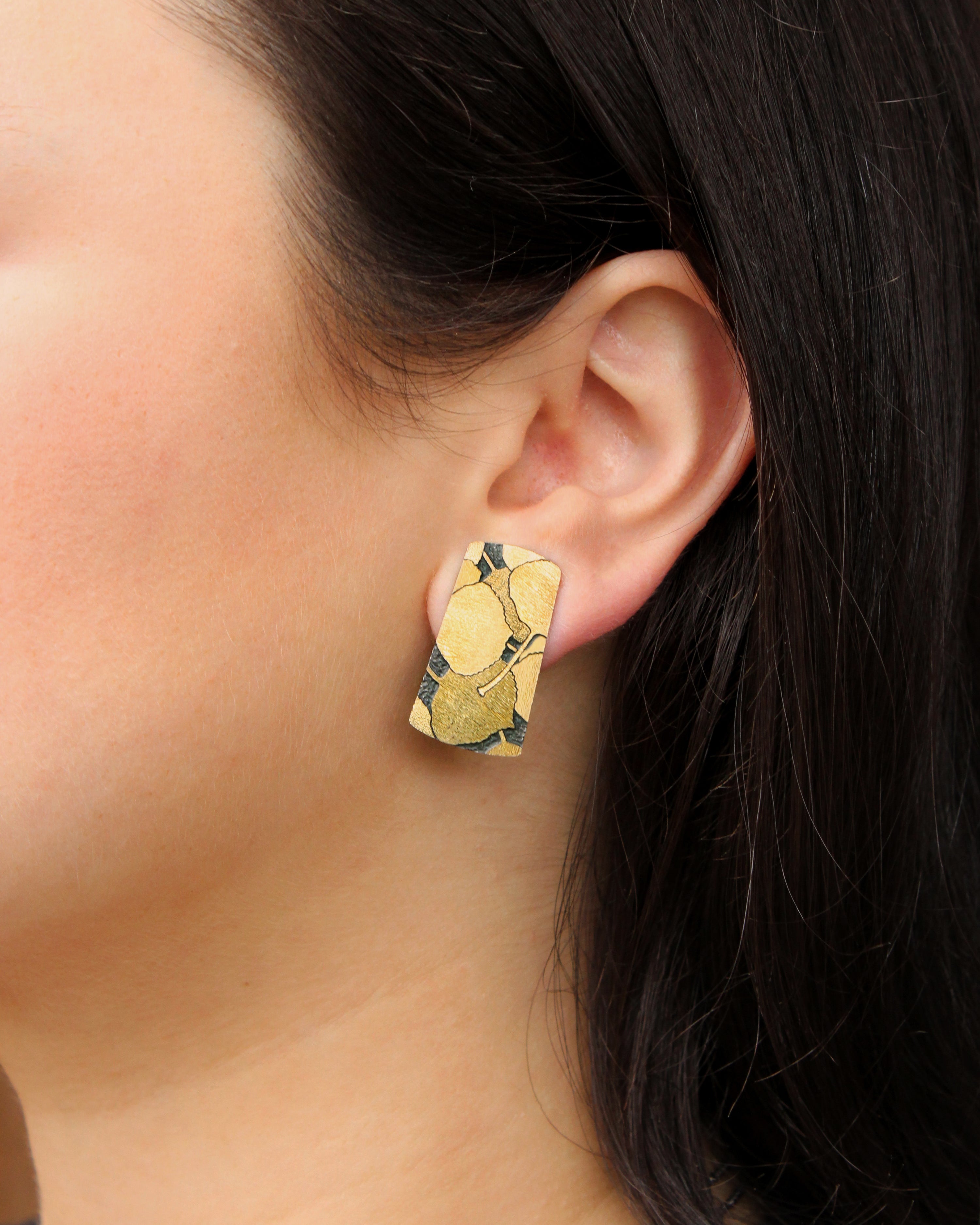Aspen Leaves Connecting to Earth Post Earrings