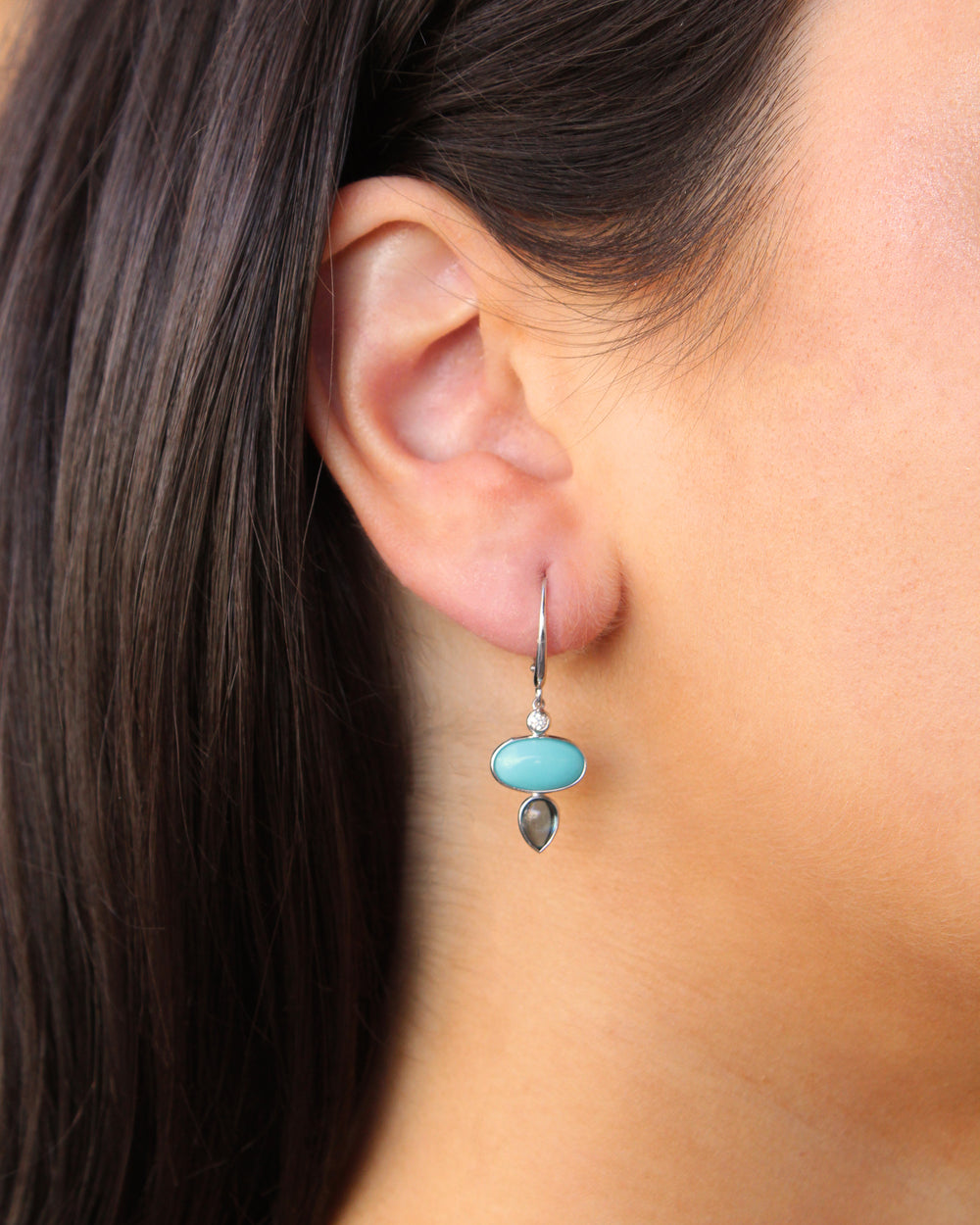 Turquoise and Topaz Earrings