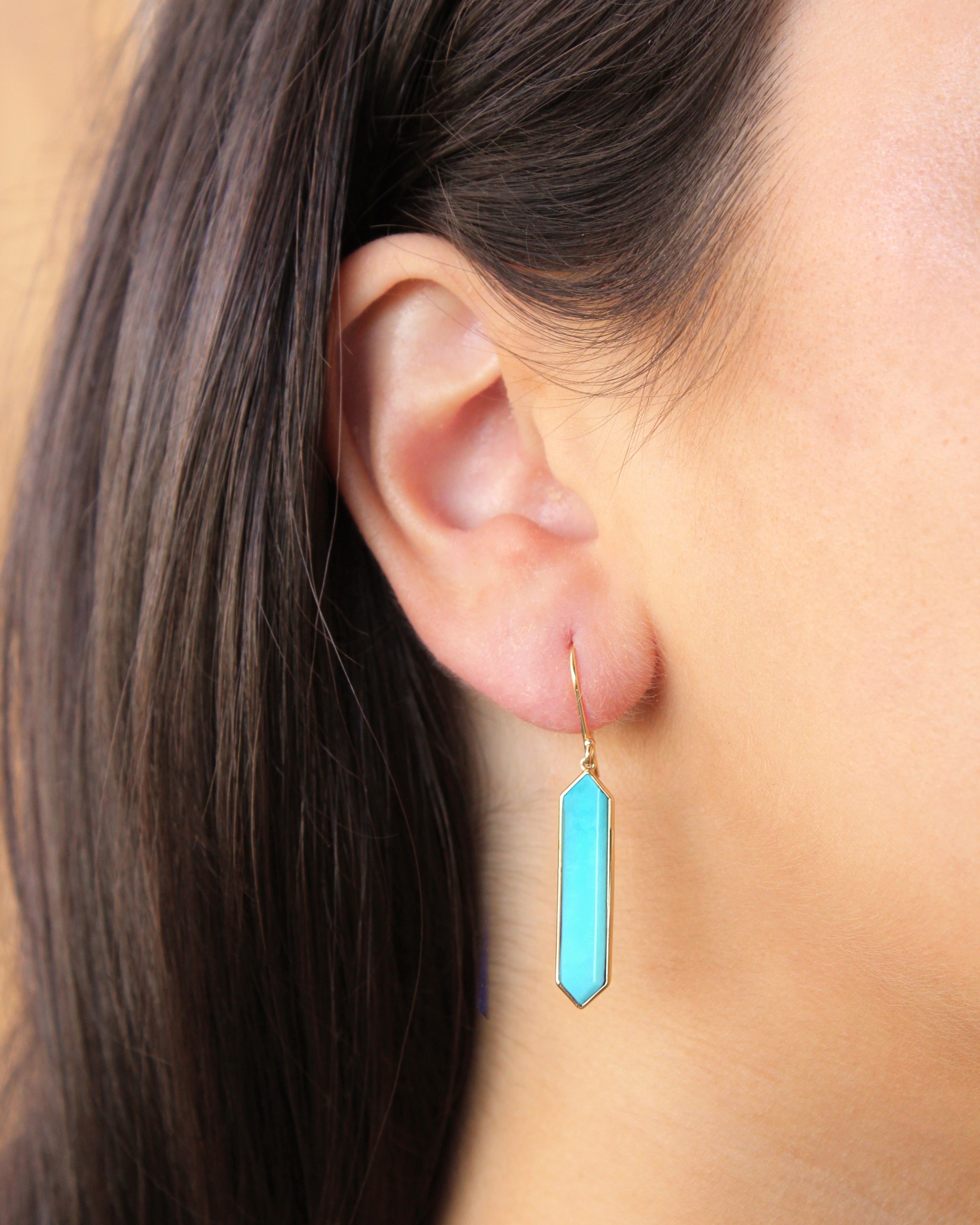 Elongated Turquoise Earrings