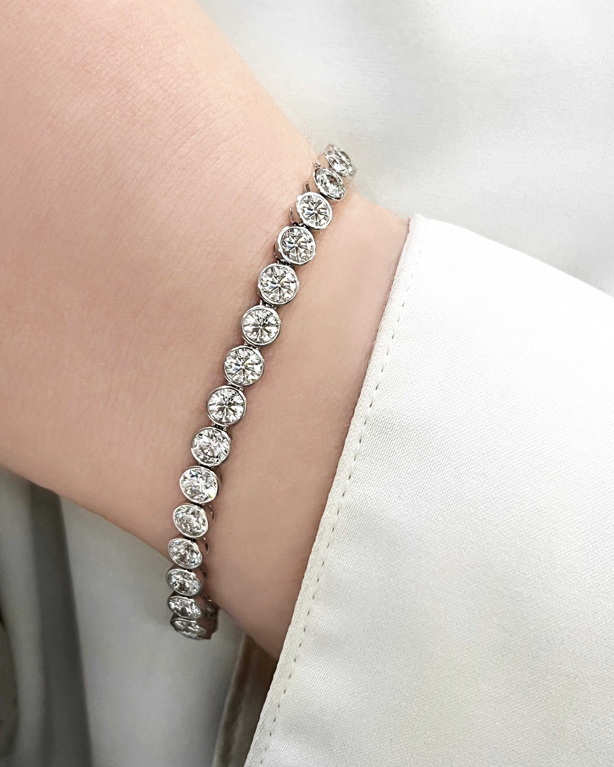 10ctw Bezel Set Lab Diamond Tennis Bracelet