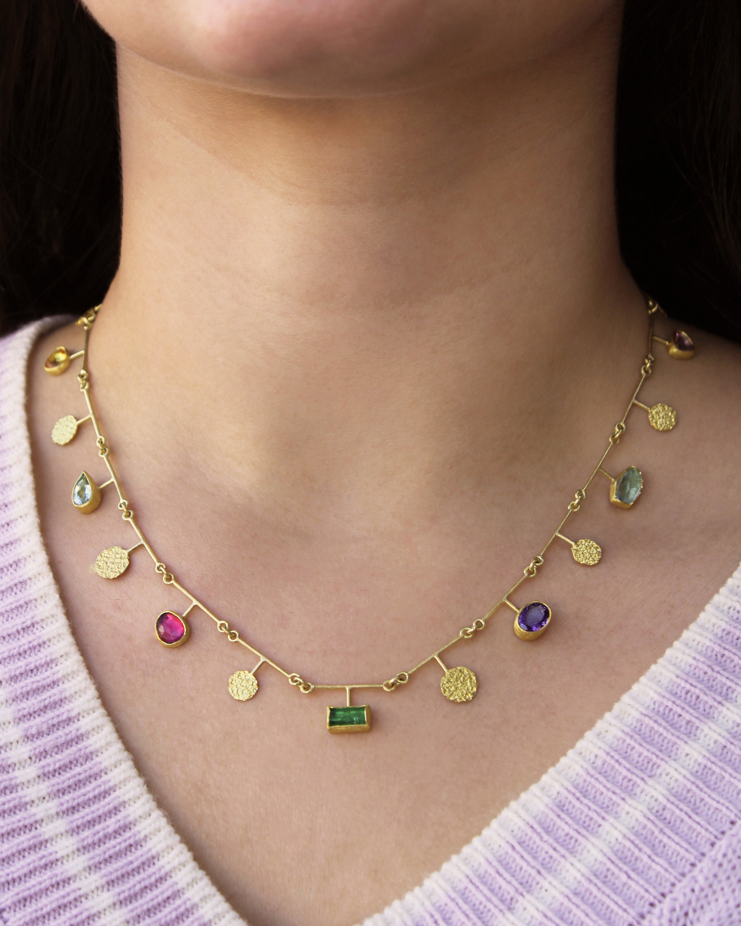 Hand Fabricated Multi Color Necklace