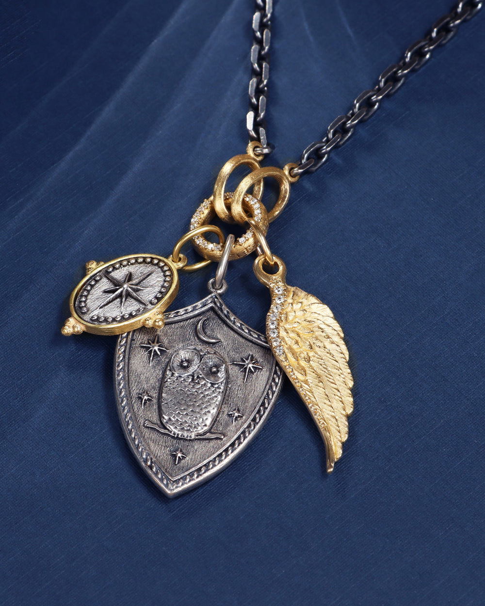 Moon + Stars Owl Charm