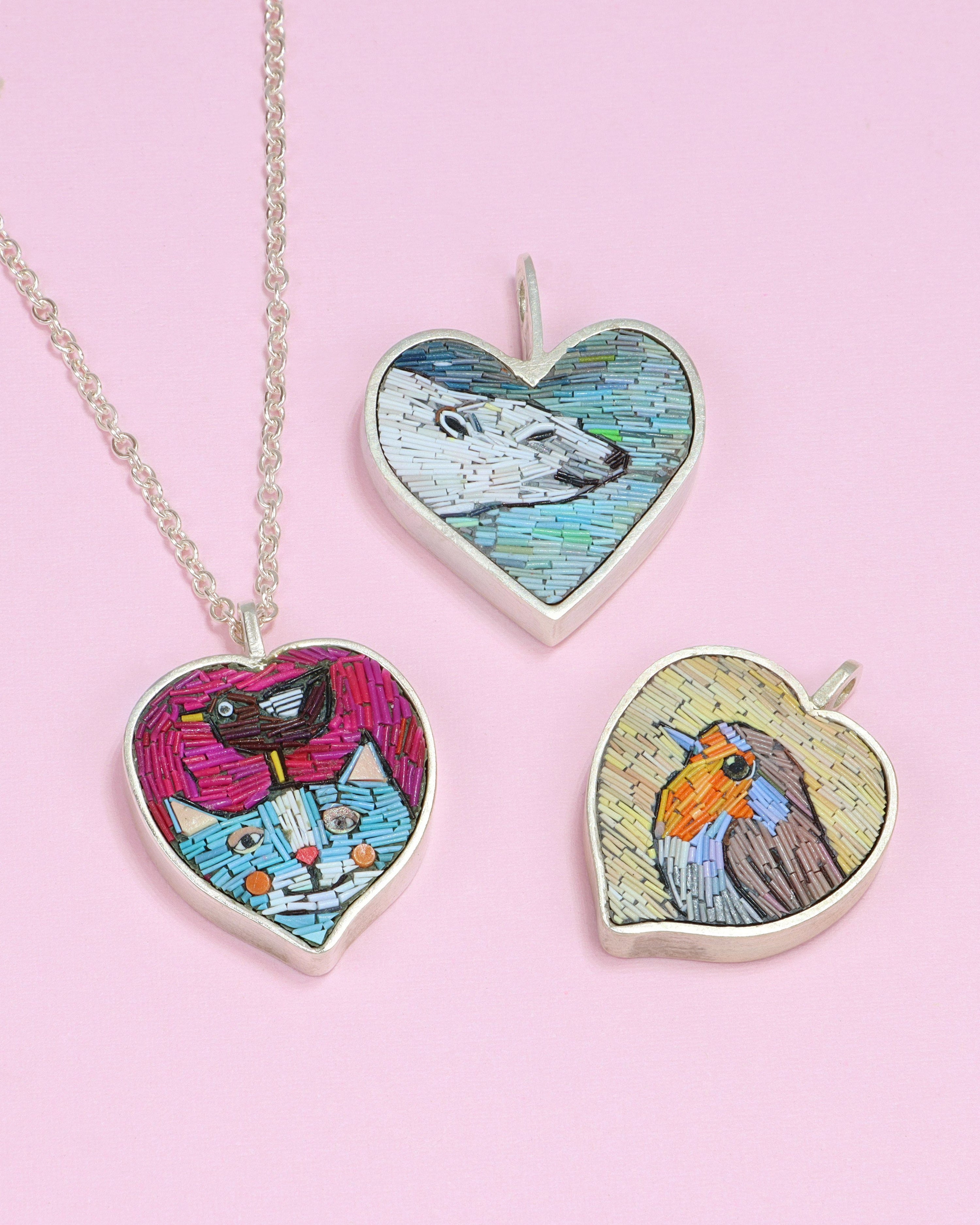 Catbird Heart Pendant