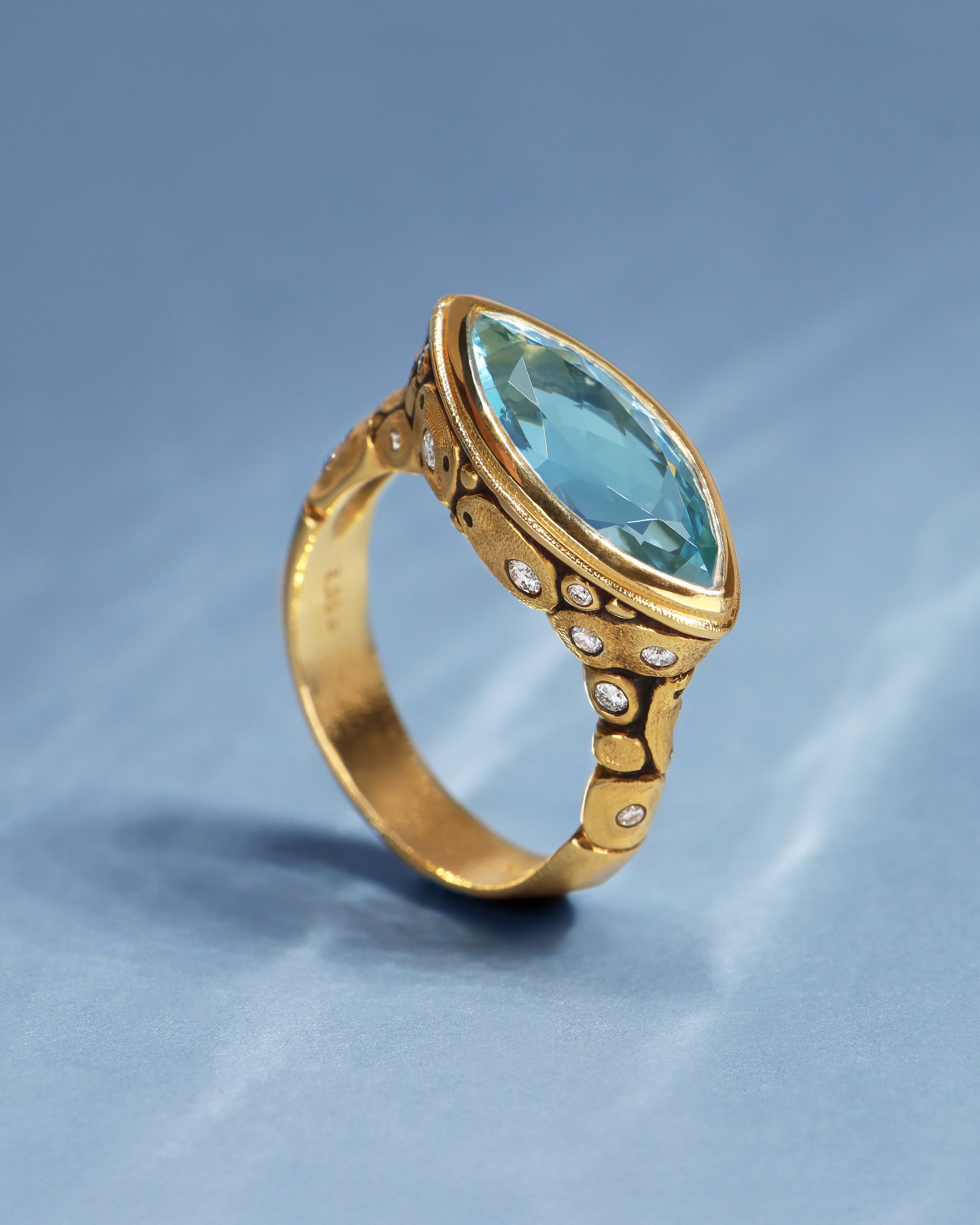 Harriet Flora Marquise Aqua Ring