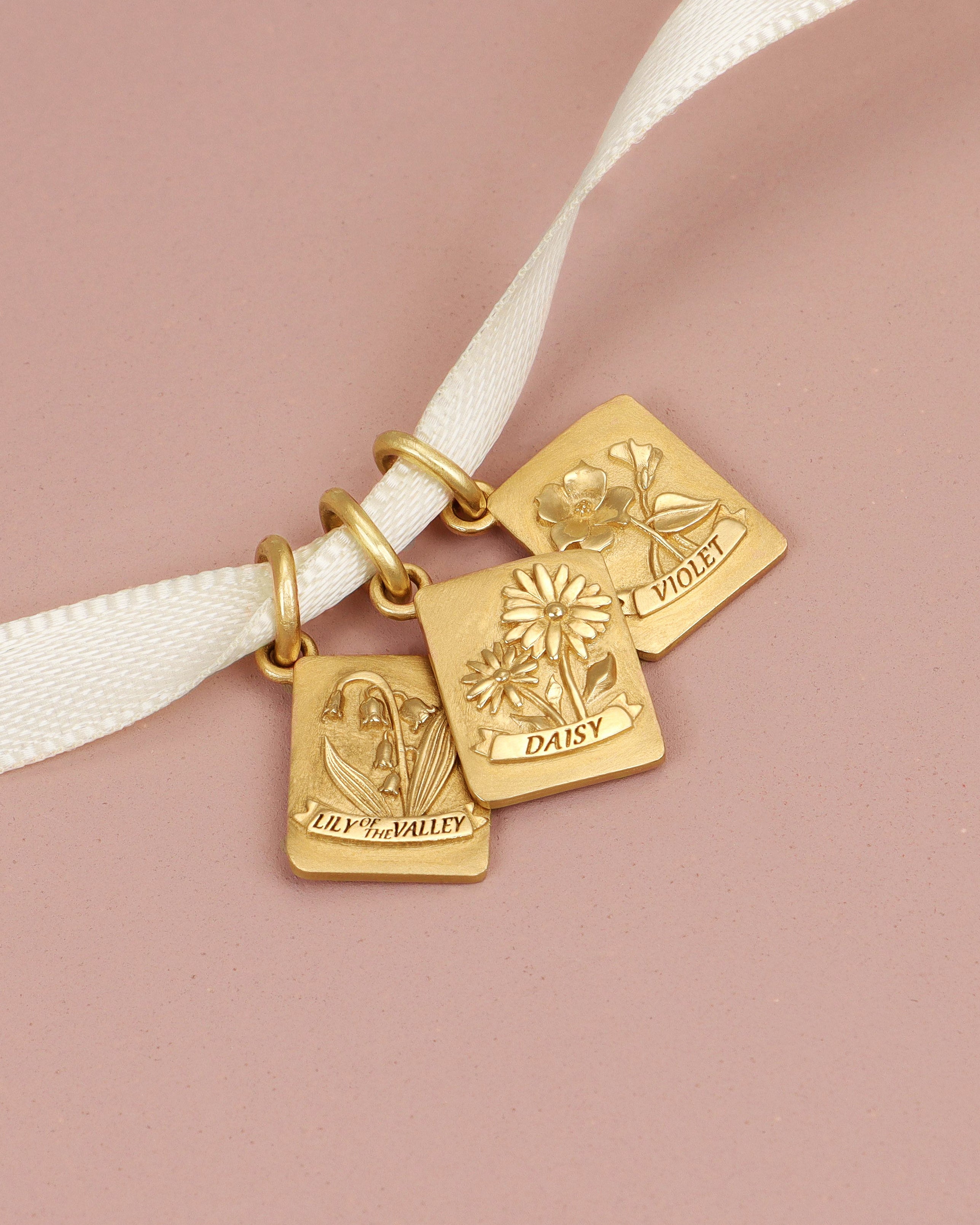 Daisy Golden Seed Packet Pendant