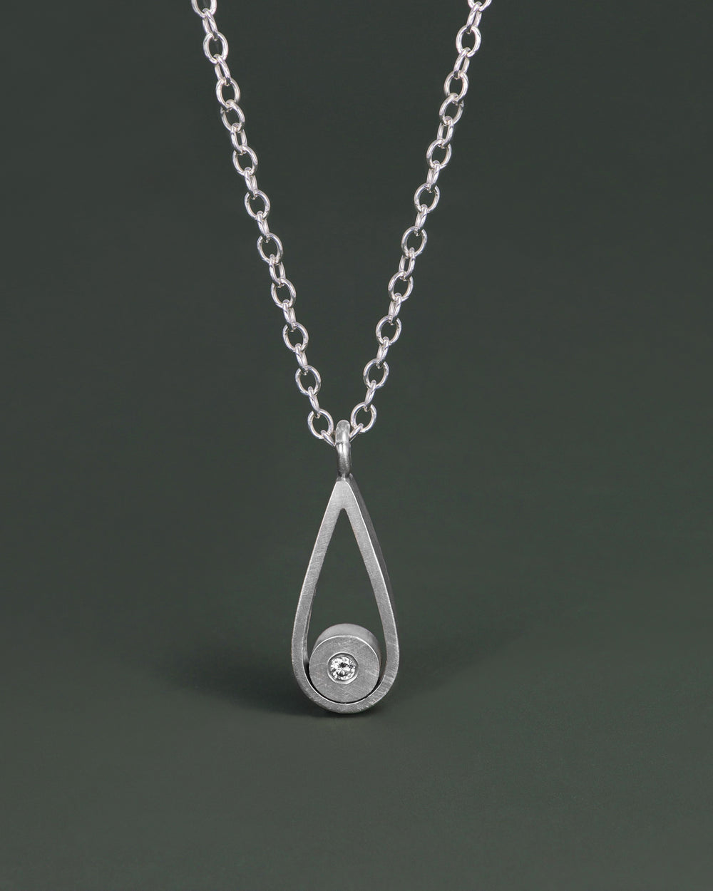 Teardrop Necklace with Diamond