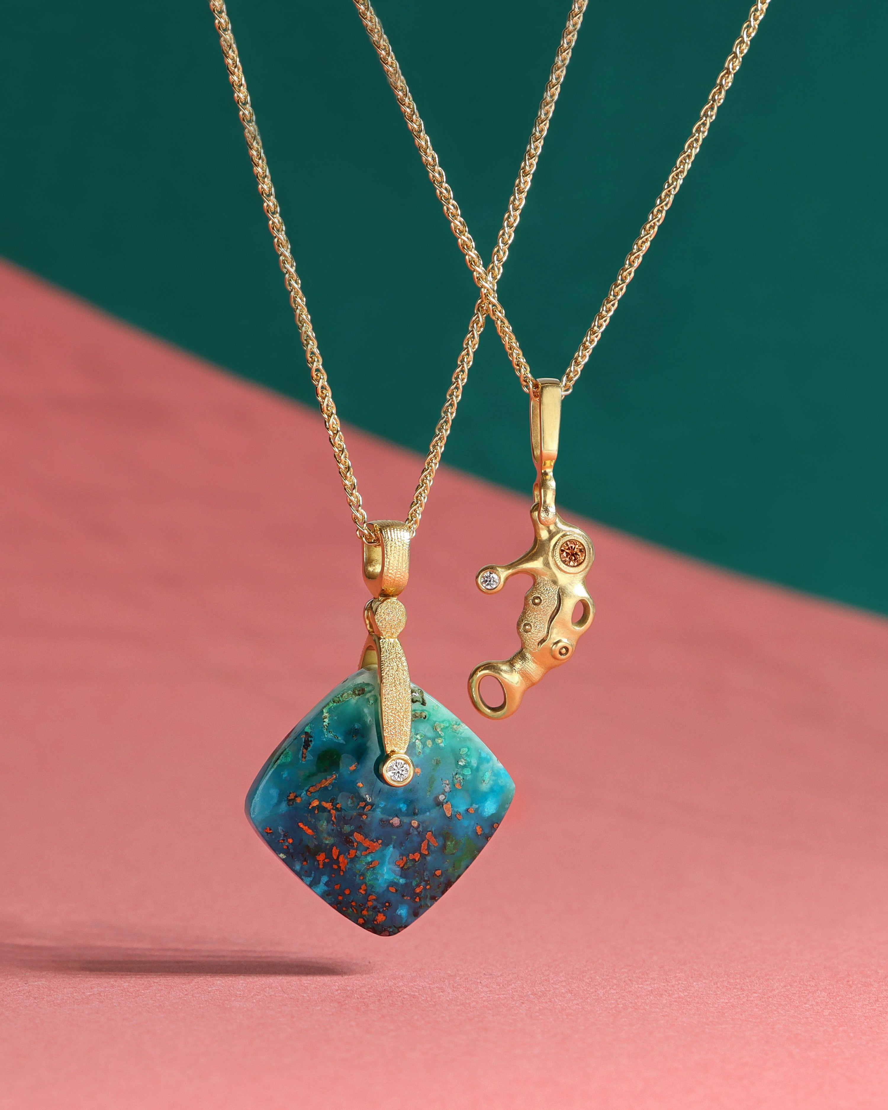 Chrysocolla Sticks and Stones Pendant