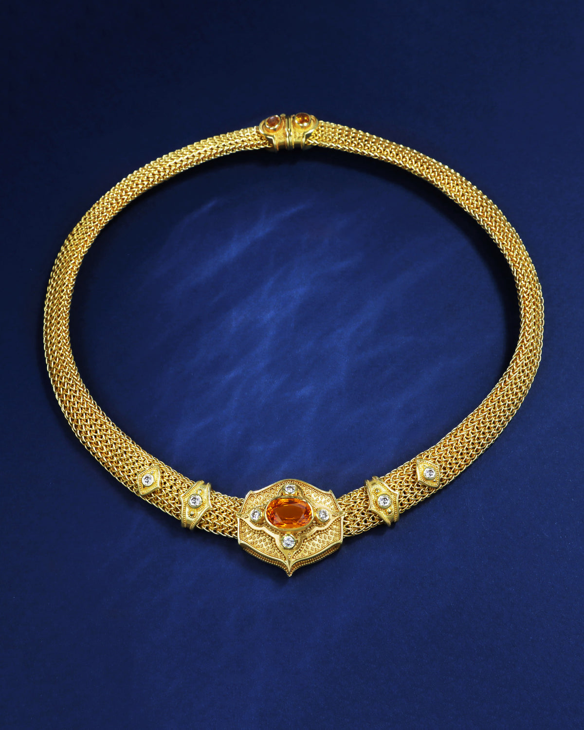 Golden Sapphire Choker Necklace