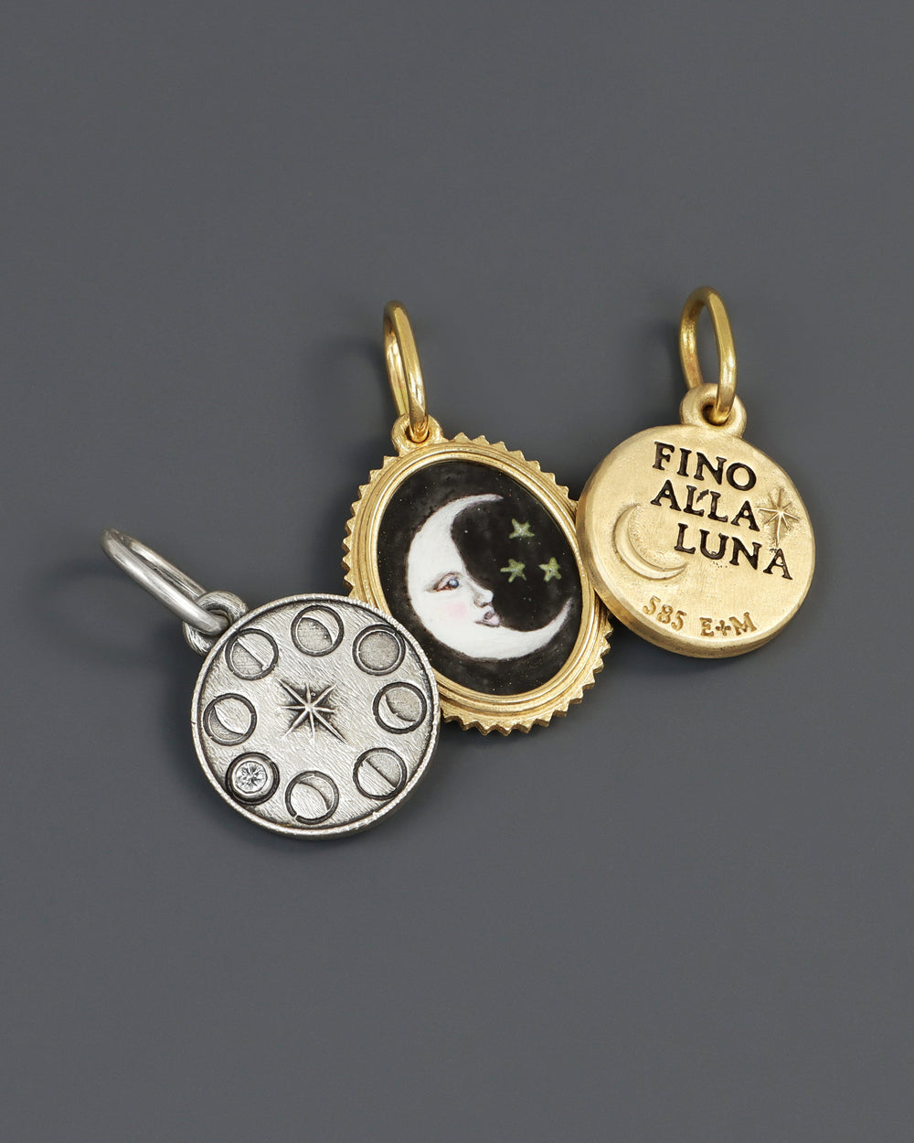 Yellow Gold "To the Moon" Charm