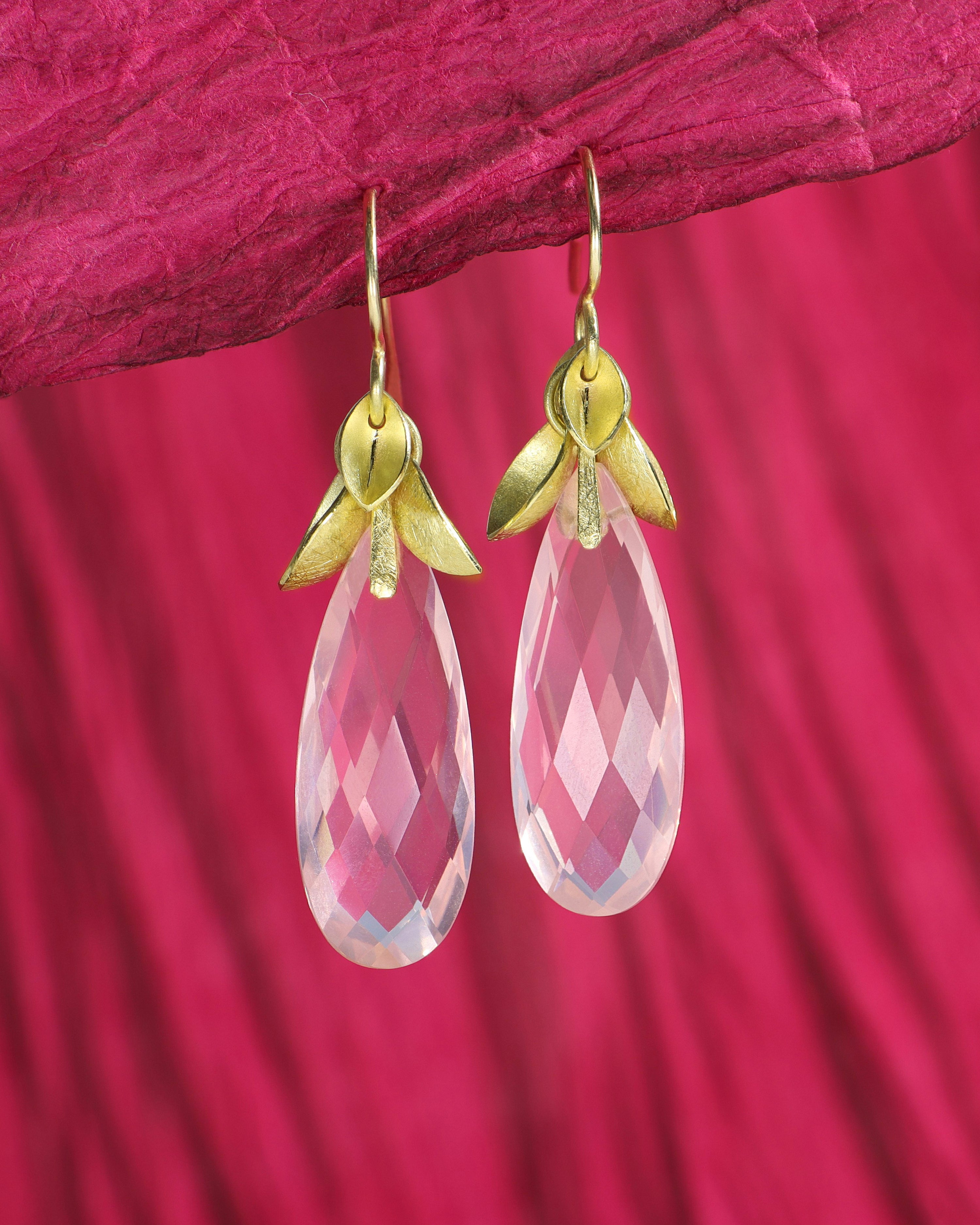 Rose Quartz Drop Earrings