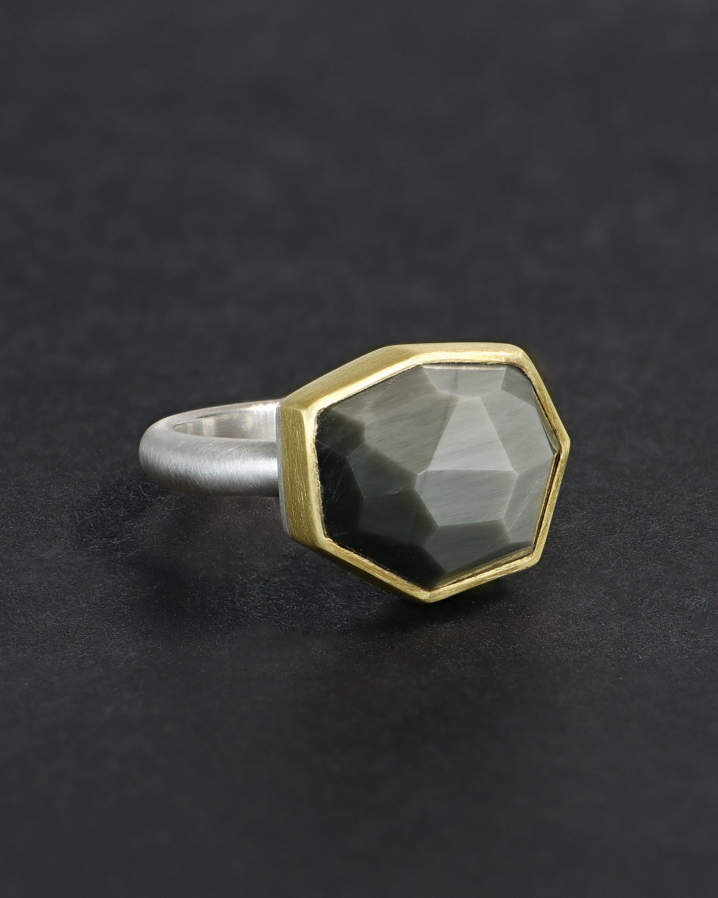 One of a Kind Grey Quartz Ring