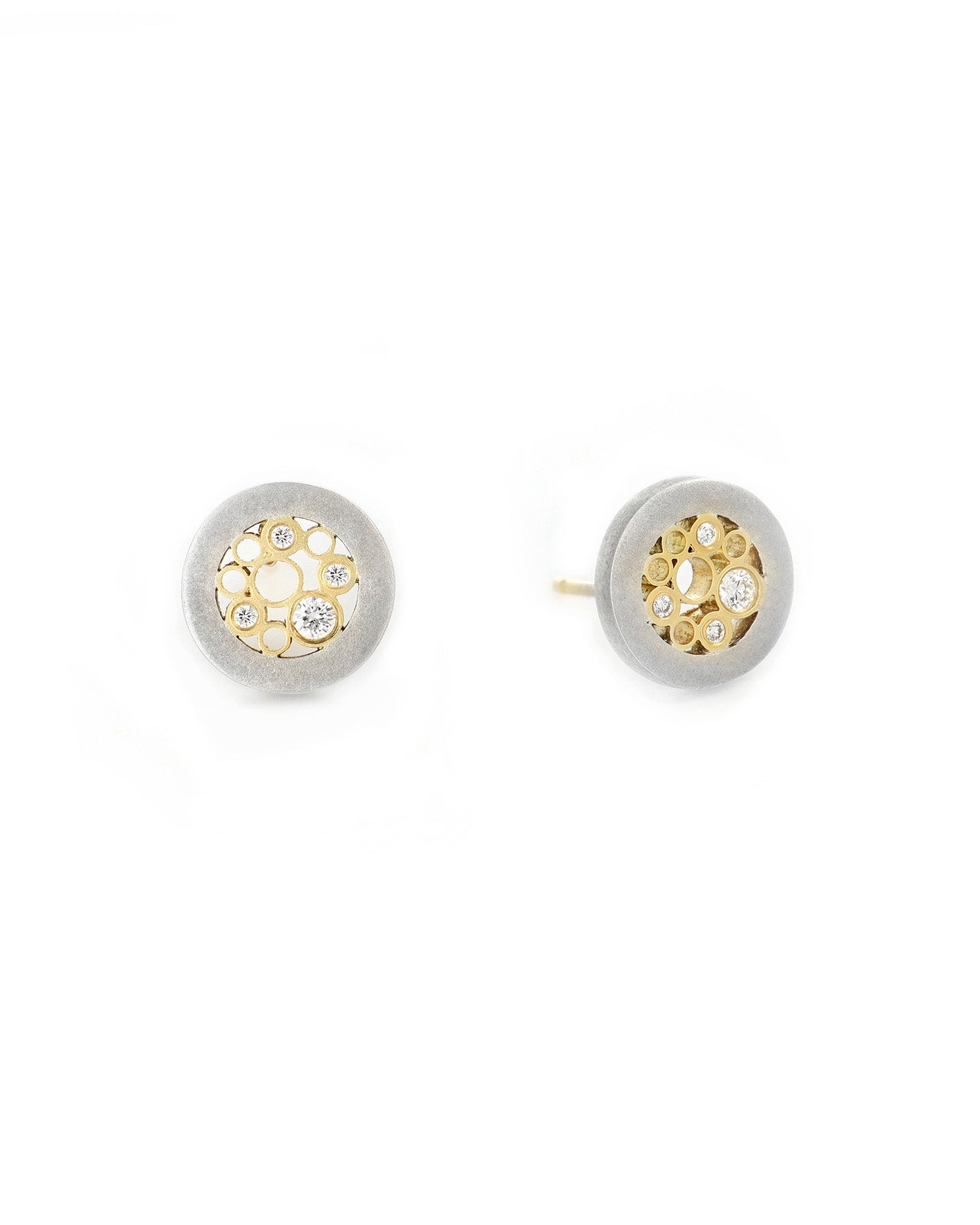Petite Floating Diamond Stud Earrings