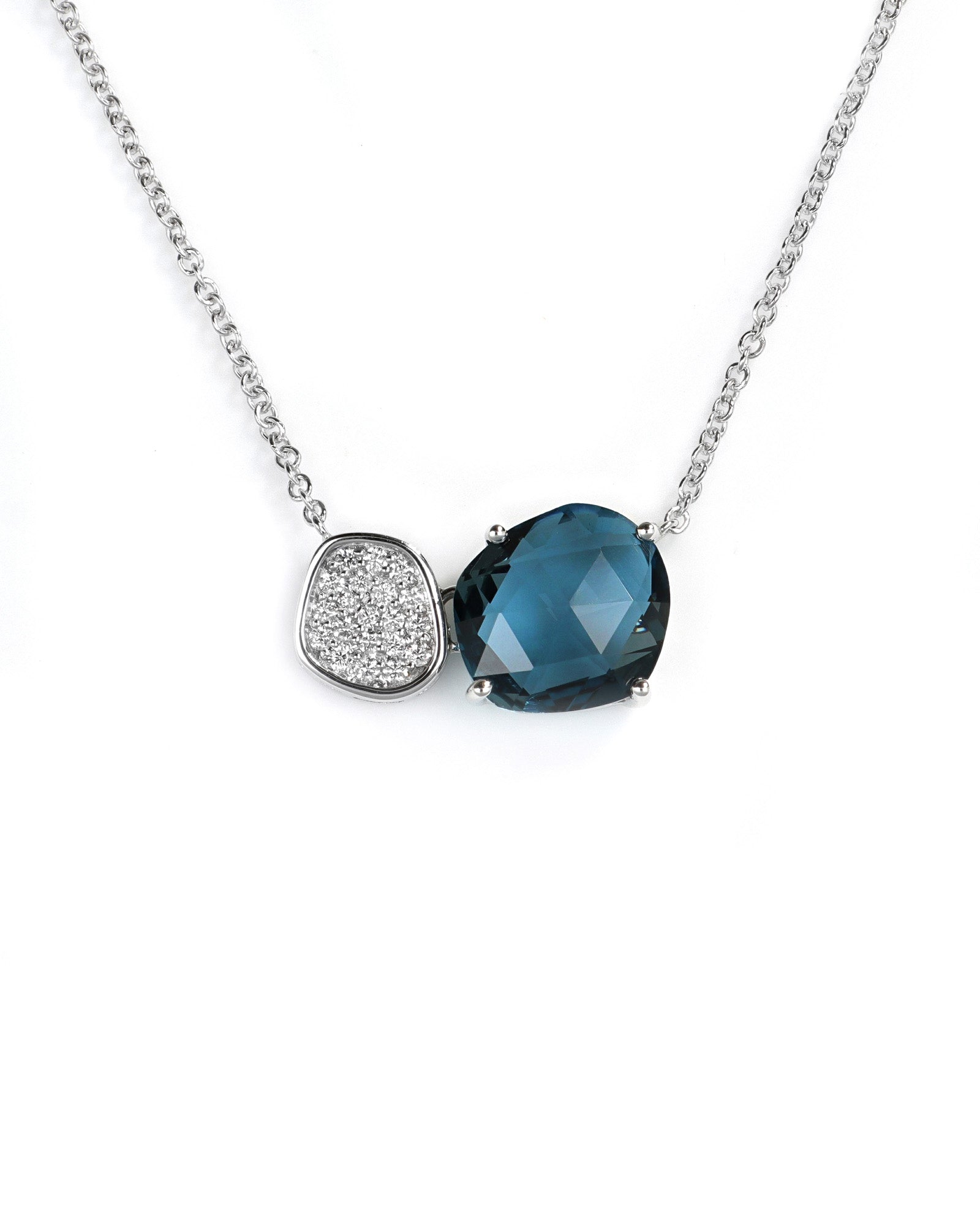London Blue and Pave Necklace