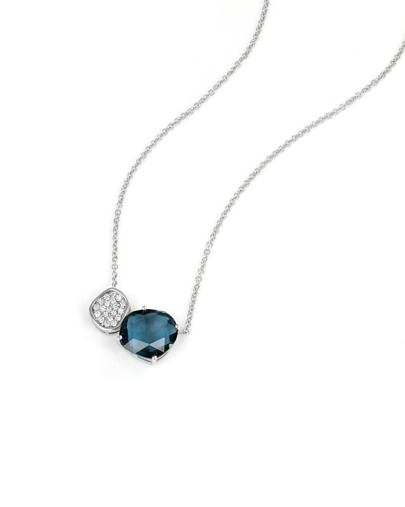 London Blue and Pave Necklace