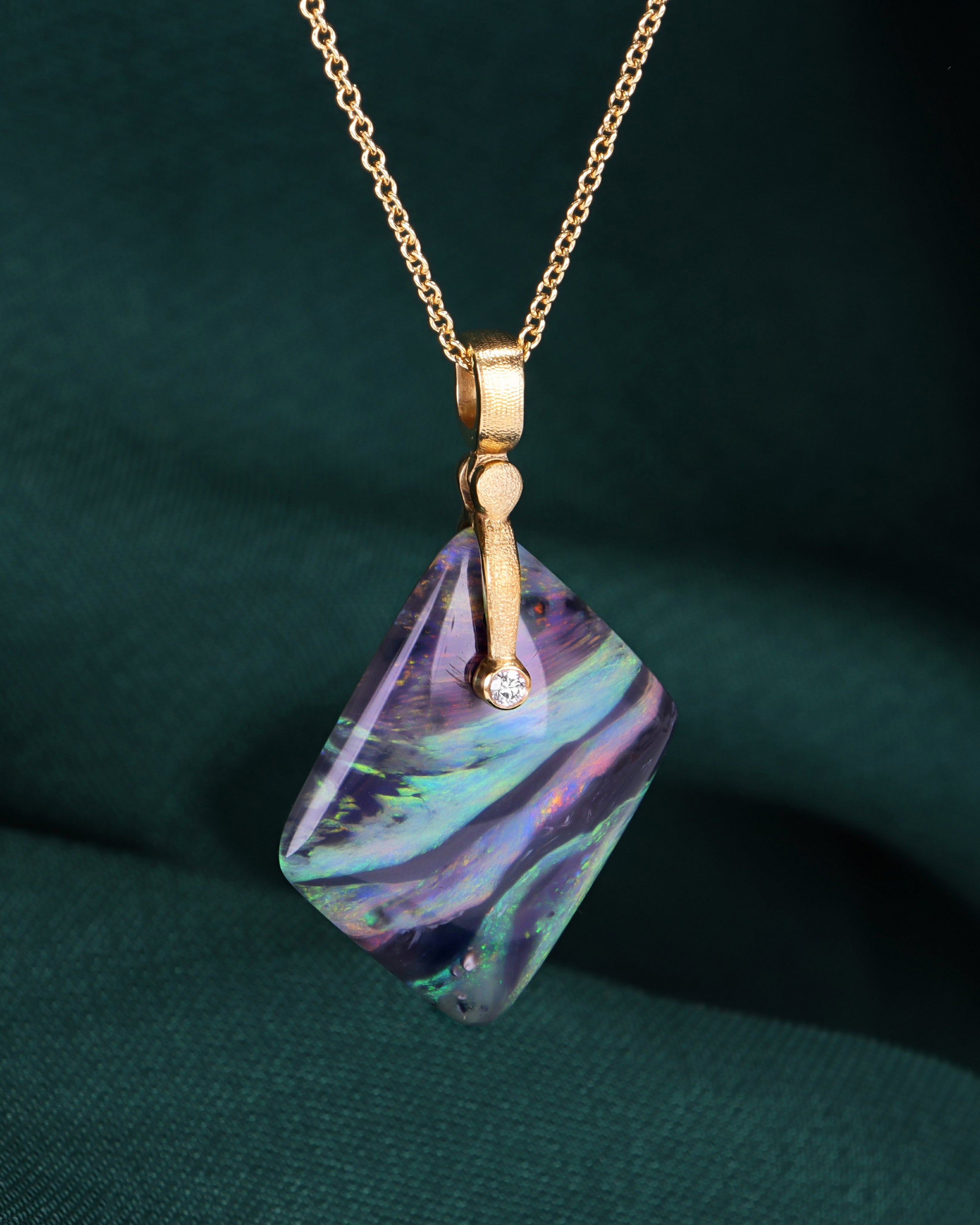 Black Opal Sticks and Stones Pendant
