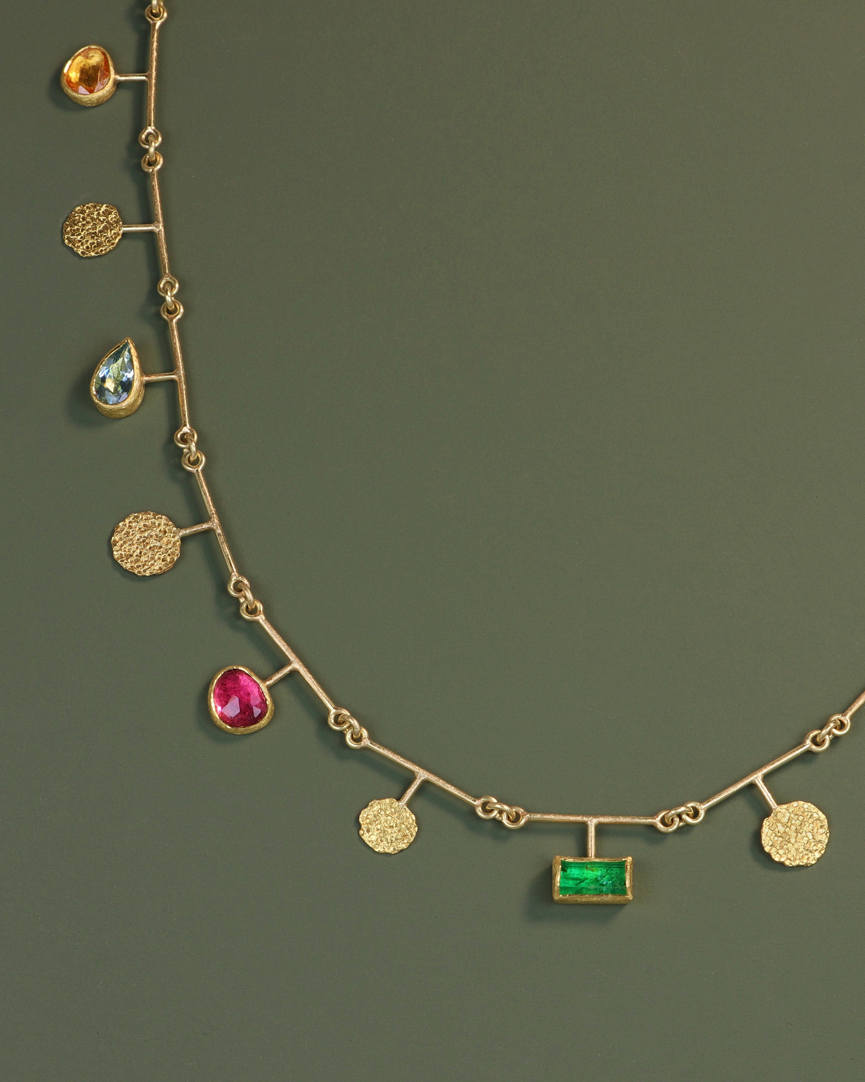 Hand Fabricated Multi Color Necklace