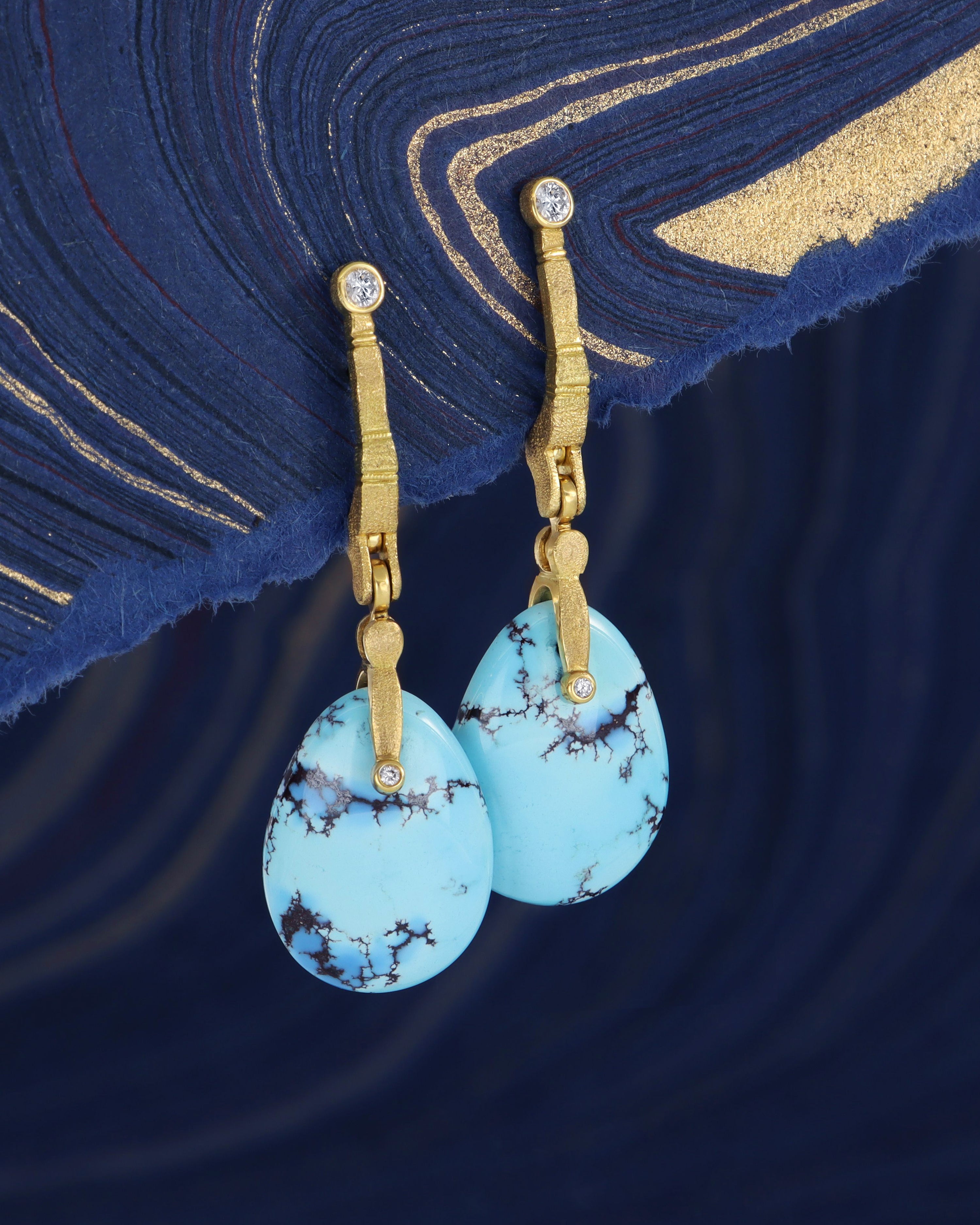 Kazakhstan Turquoise Sticks & Stones Earrings