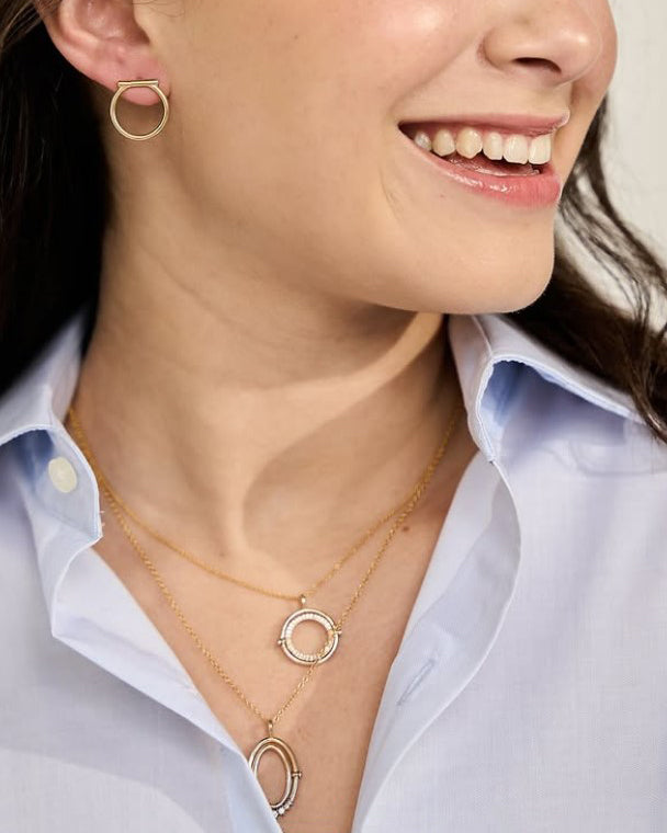 Oval Spinner Diamond Pendant