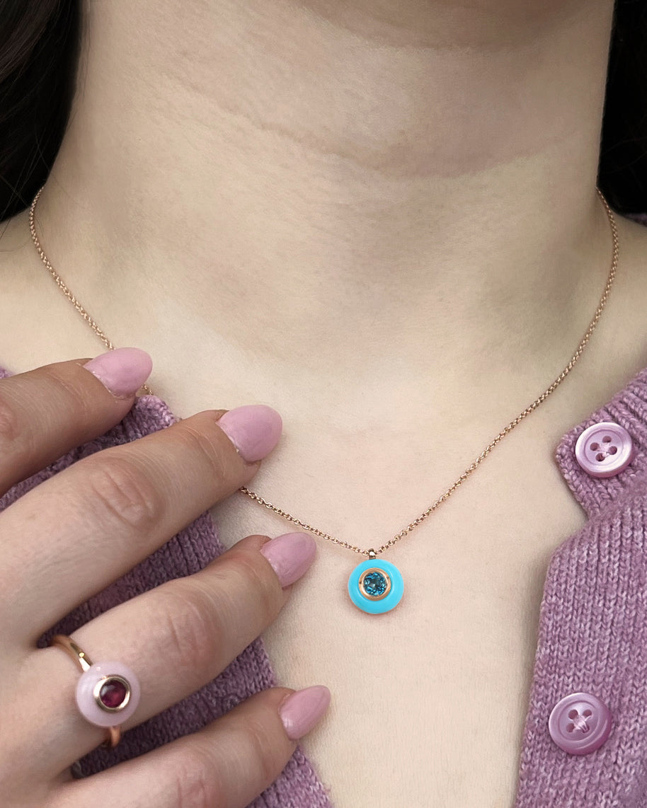 Turquoise and Blue Topaz Necklace