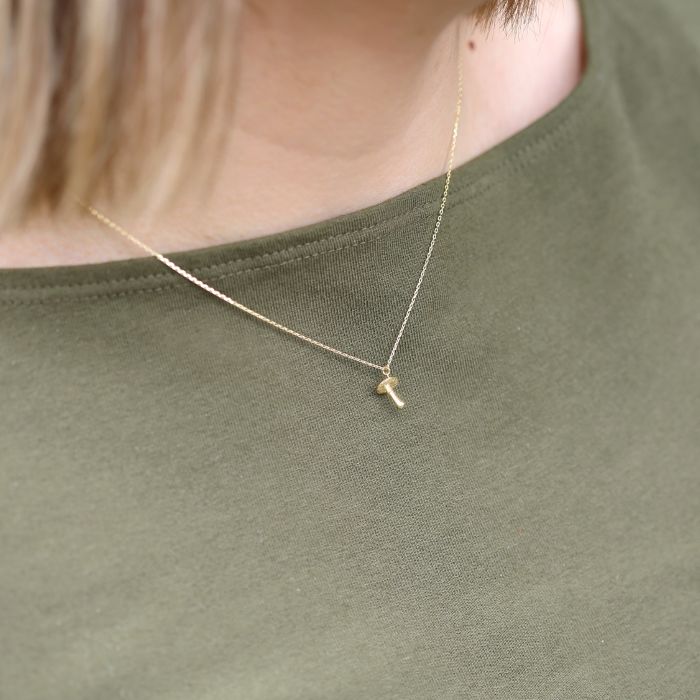 Teeny Tiny Mushroom Necklace