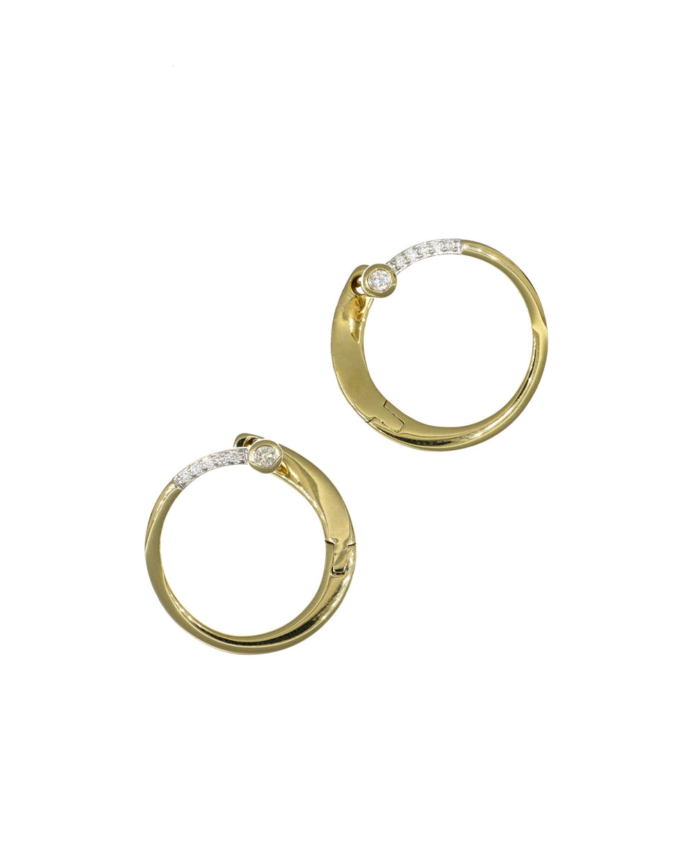 14kt yellow gold hinged hoop earrings
