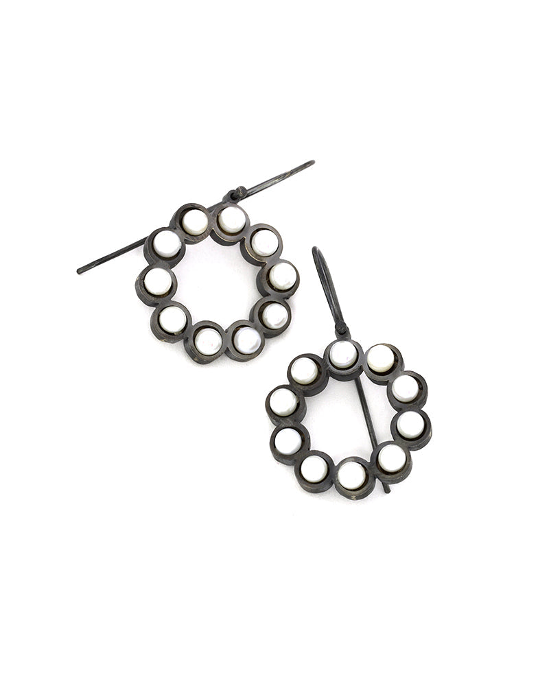 Circle Freshwater Pearl Earrings