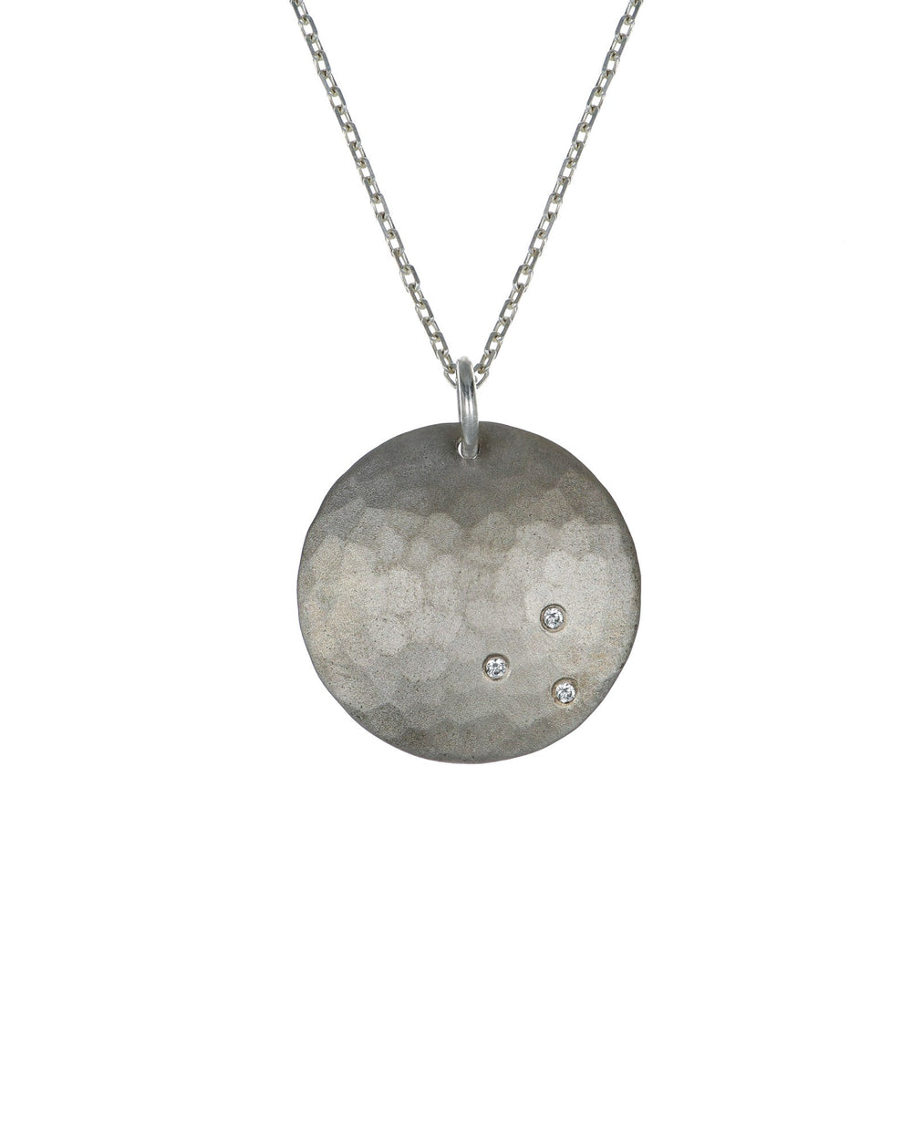 silver full moon pendant