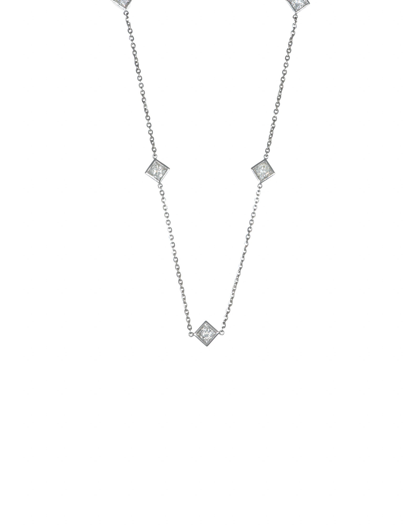 16" Princess 1.25ctw Lab Diamond Station Necklace