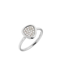 White Drop Ring with Diamond