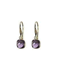 Cushion Amethyst Earrings