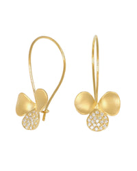 Pave' tre-foil earrings