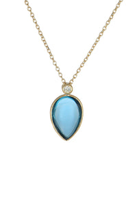 Pear London Blue Topaz Pendant