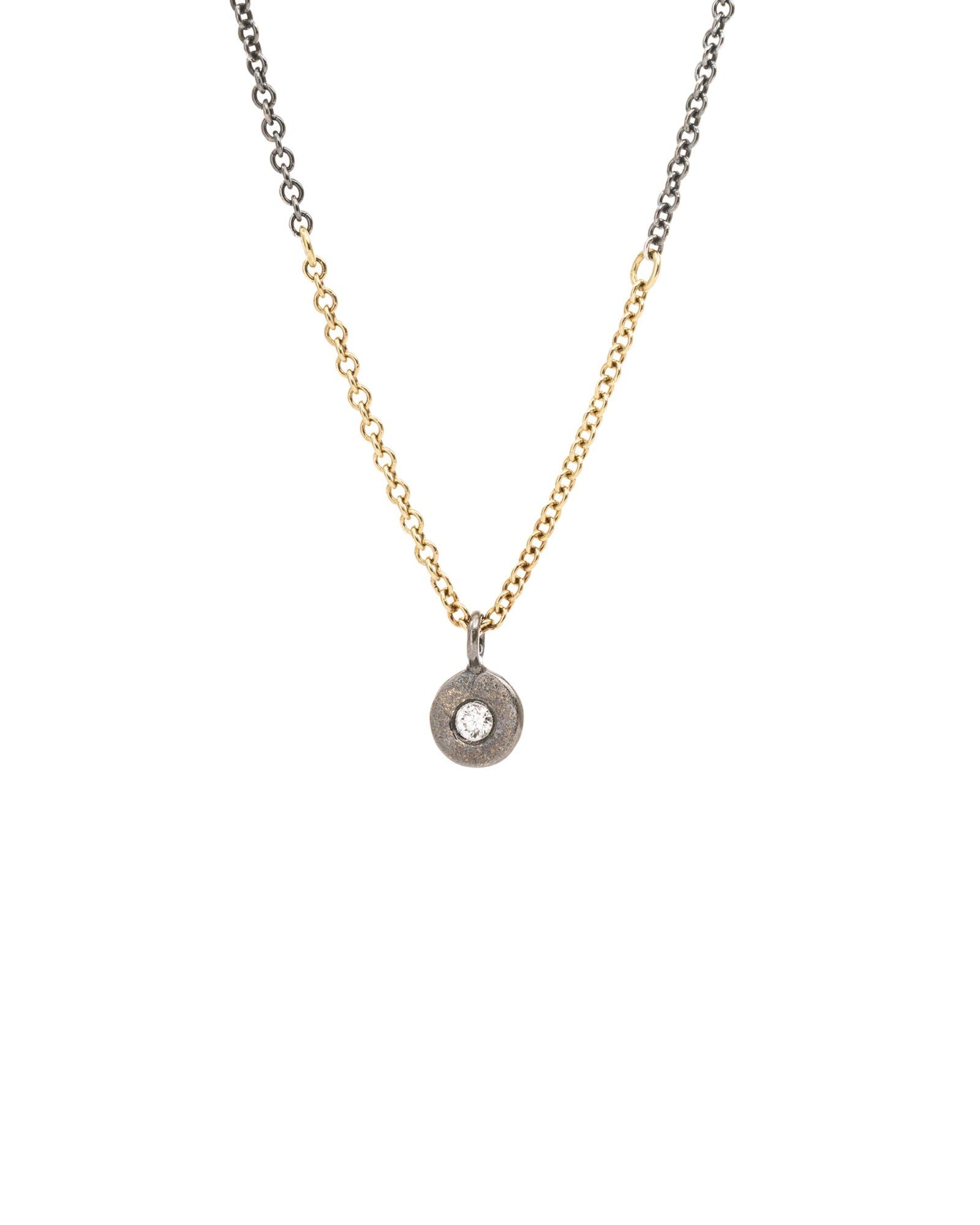 Pebble Necklace - Oxidized Silver