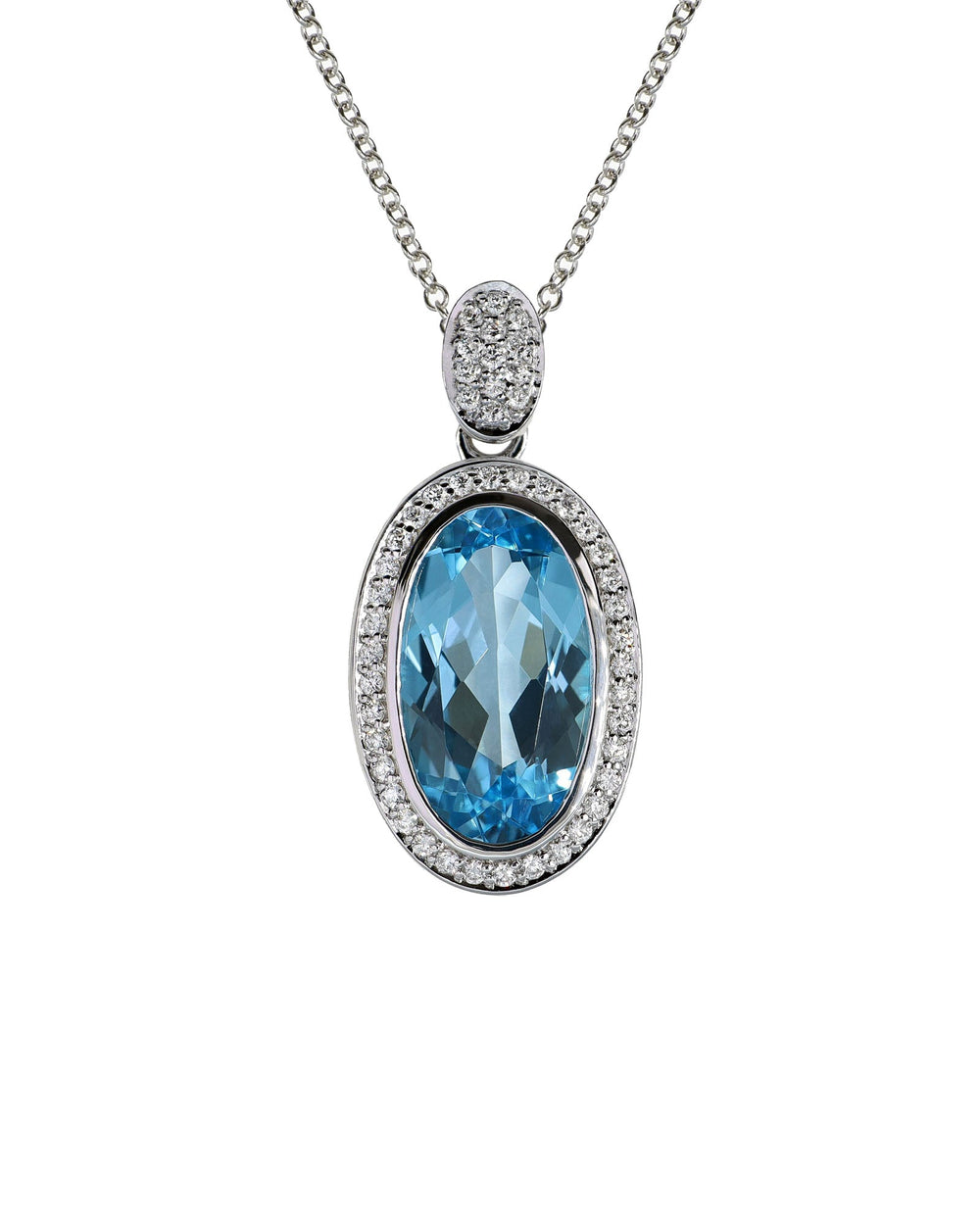 Classic Pave Topaz Pendant