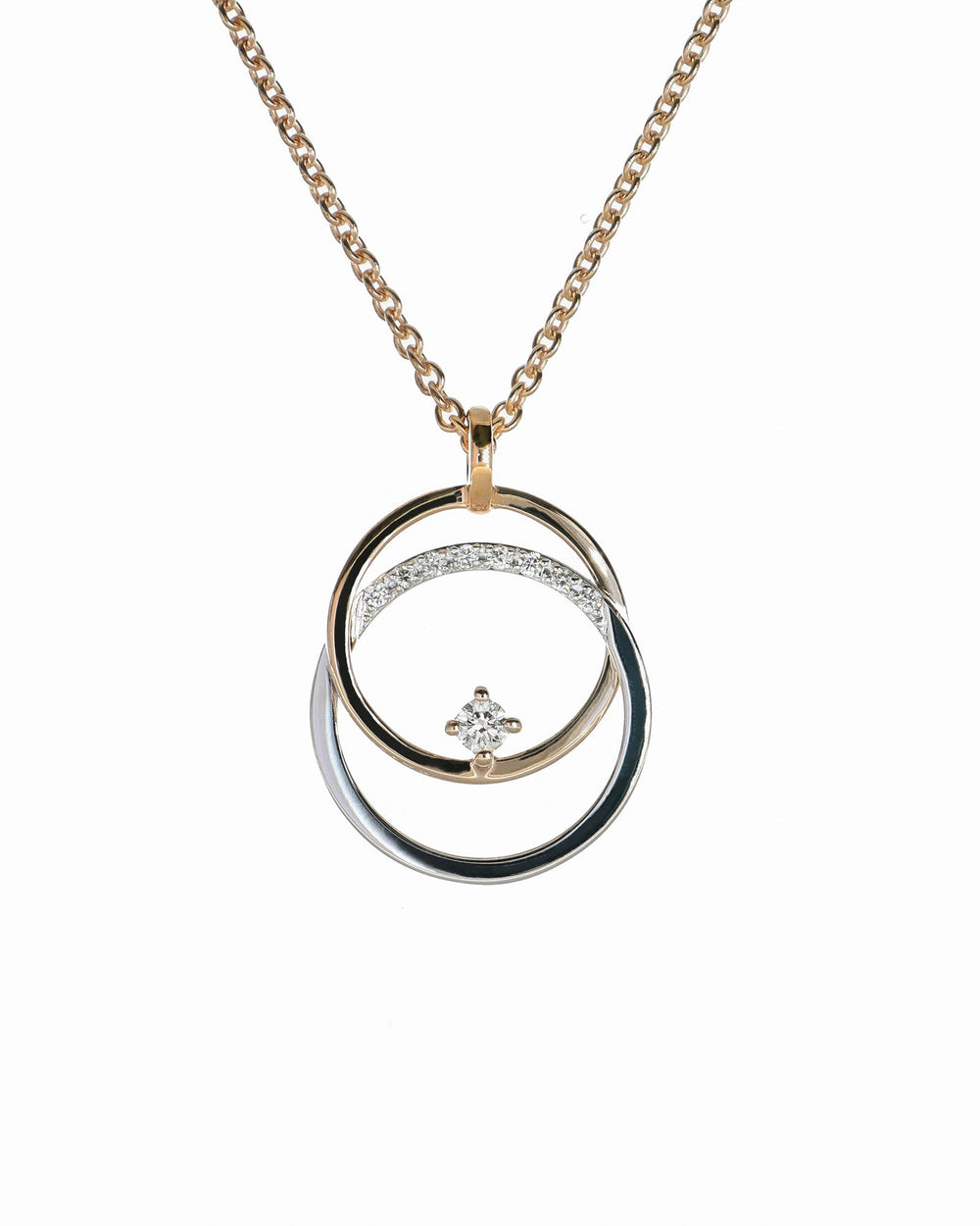 Two tone Circle Necklace