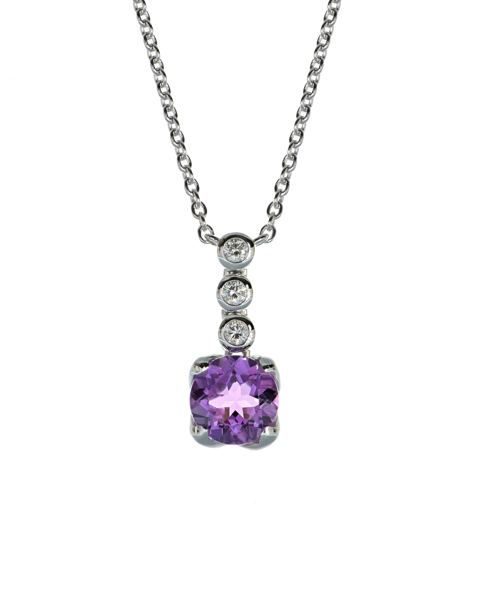Amethyst and Diamonds Necklace