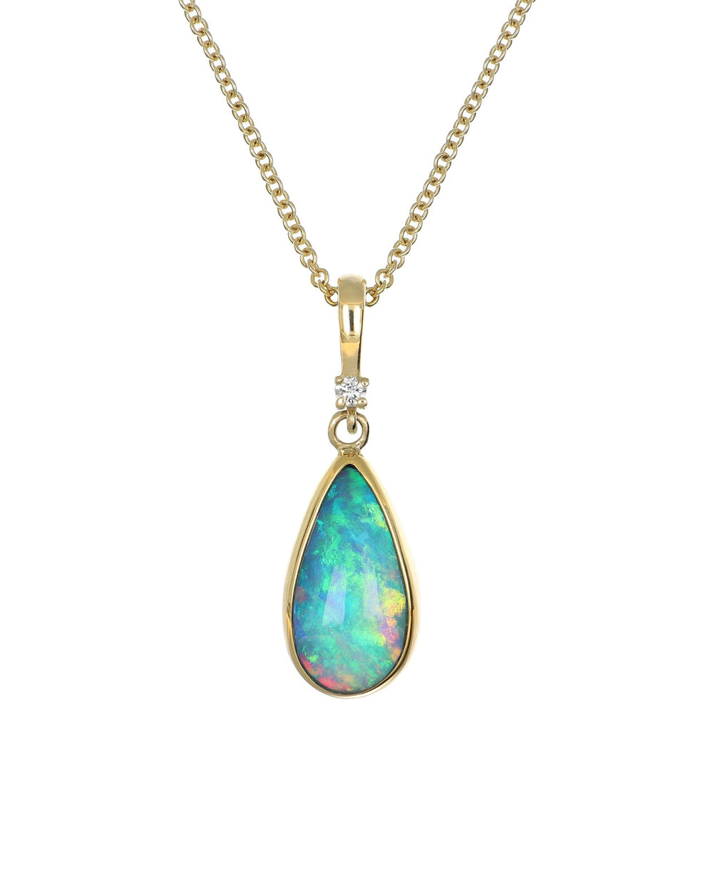 Opal And Diamond Pendant