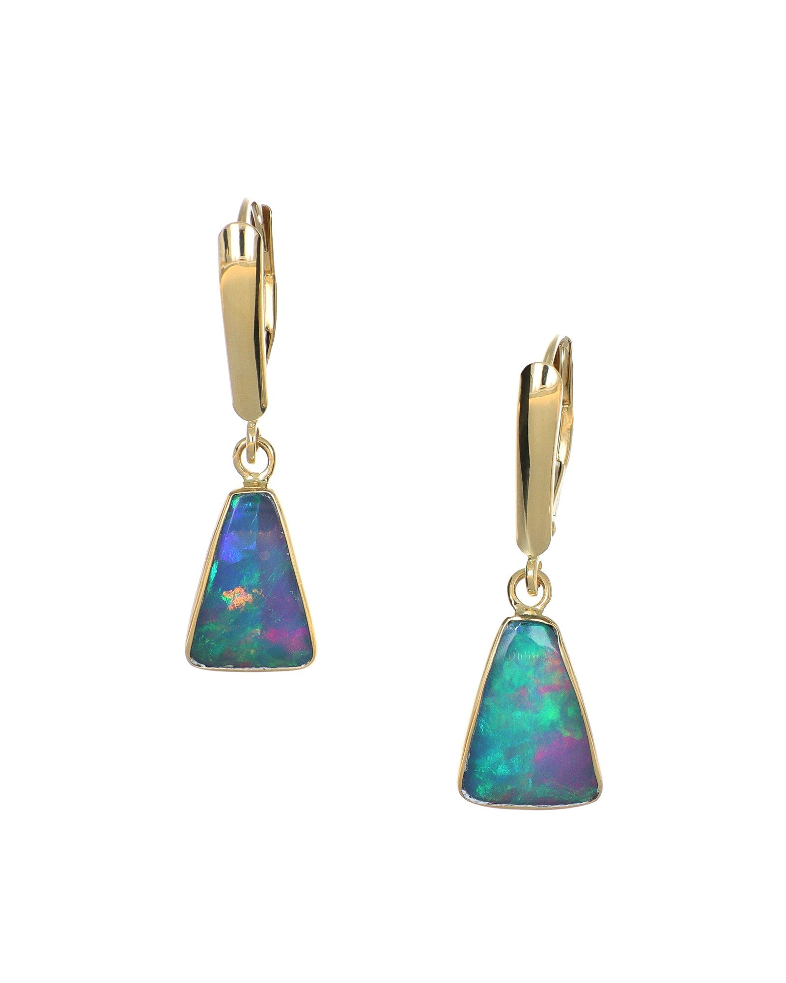 Trapezoid Opal Earrings