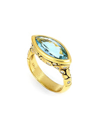 Harriet Flora Marquise Aqua Ring