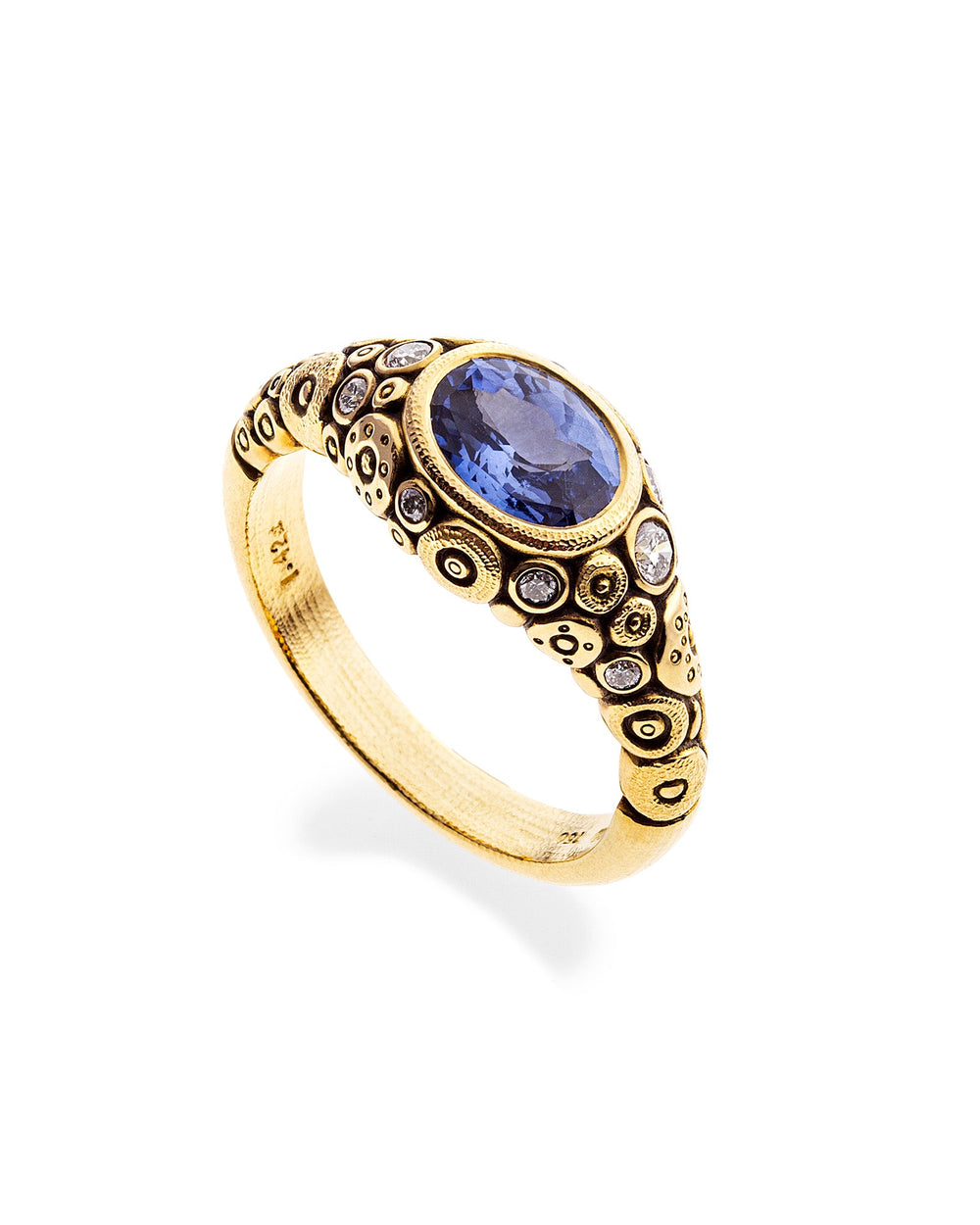 Oval Circle Sapphire Ring